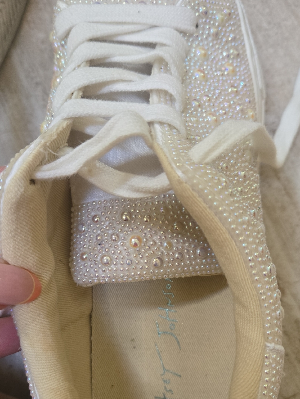 Betsey Johnson Sidny "Blinged Out" Trendy Sneakers - Picture 11 of 12